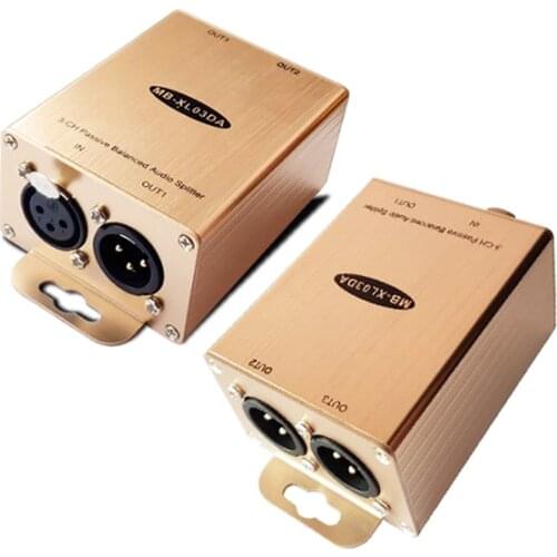 3 Channel Professional Passive Balanced Audio Splitter Distributor XLR Audio Isolation 1 in 3 Out Audio Splitter