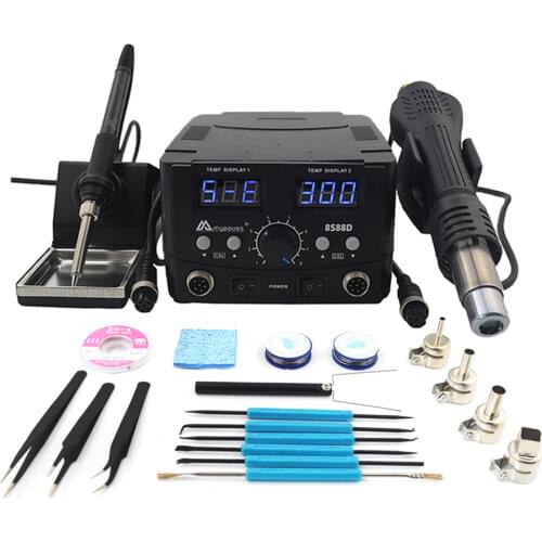 800W SMD Soldering Station Hot Air Gun 2 in 1 Double Digital Display Electric Soldering Iron BGA Rework Welding Repair Tools