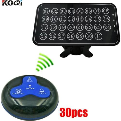 Wireless Call Bell System 1 number flip display 30 wireless restaurant table buzzer