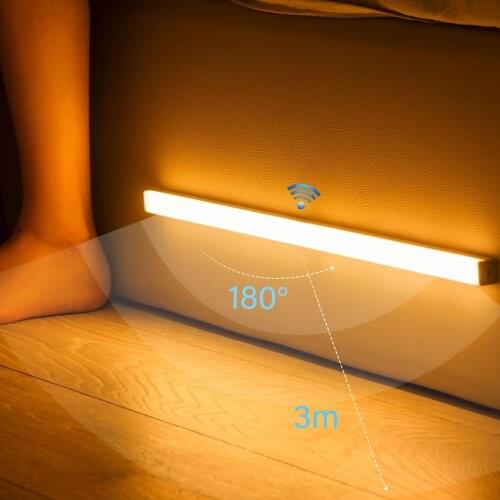 Wireless USB Rechargeable LED Night Light Motion Sensor Light Cabinet Wardrobe Lamp for Kitchen Staircase Backlight