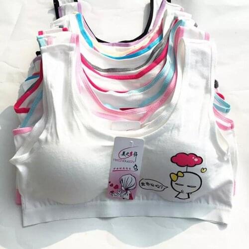 5Pc/lot Kids Bras Teenage Underwear Cotton Training Bras For Kids Girls Children Puberty Young Small Bra For Teens