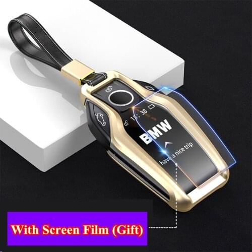 Aluminum Alloy Car Key Case Cover Key Shell Remote Key Protector for BMW I8 7 Series 730li 740li 750 2016 2017 2018 Display Key