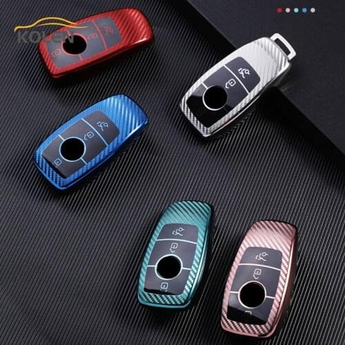 Carbon Fiber TPU Car Smart Key Case Cover For Mercedes Benz A C E S Class W221 W177 W205 W213 CLS CLA X167 AMG Holder Shell Fob