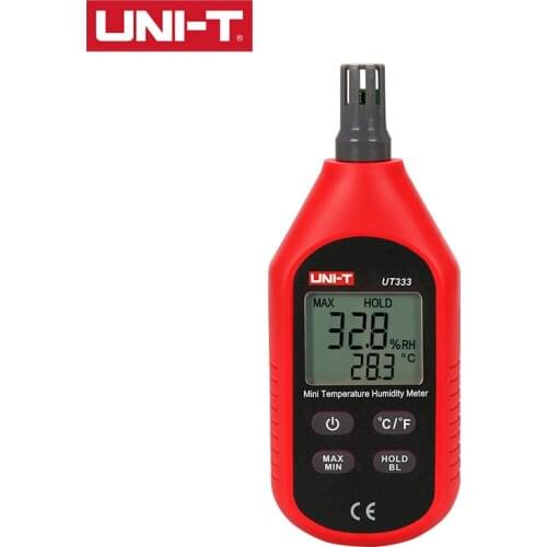 UNI-T Mini Temperature Humidity Meter UT333/UT333BT(Bluetooth) Indoor Outdoor Hygrometer LCD Backlight Overload Indicatio