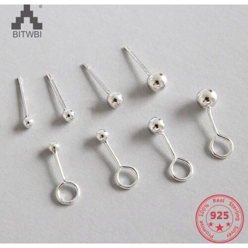 Elegant Silver Earrings For Women Trendy Wedding Jewelry 925 Sterling Silver Beads Female Earrings Gift