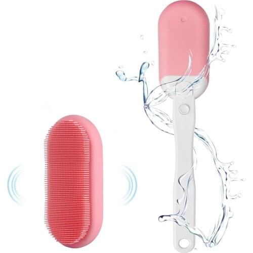 Electric Bath Brush Waterproof Exfoliating Shower Brush Deep Cleaning Brush FDA Silicone Back Scrubber Long Hand