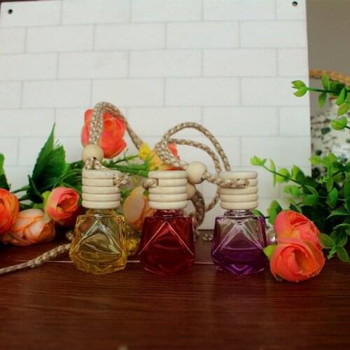 6ML Colored Car Perfume Glass Crystal Diamond Car Hanging Perfume Bottle 5pcs/lot