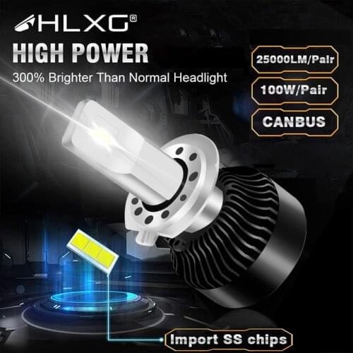 HLXG 3570 led 25000LM h4 LED luces canbus headlight car Light 9012 9005 9006 HB3 HB4 H1 H8 H9 H11 6500K CSP bulb lamp 12V h7 led