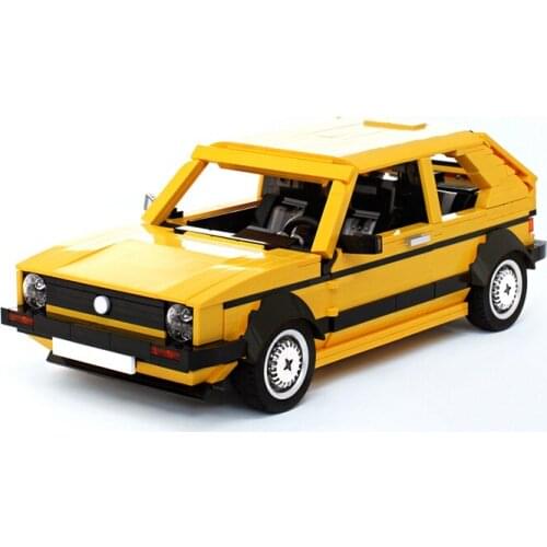 MOC City Golf Mini High-TechCar Yellow Model Car Building Blocks Speed Racing Car Assembly Toy Boy Sports Car Gift For Children