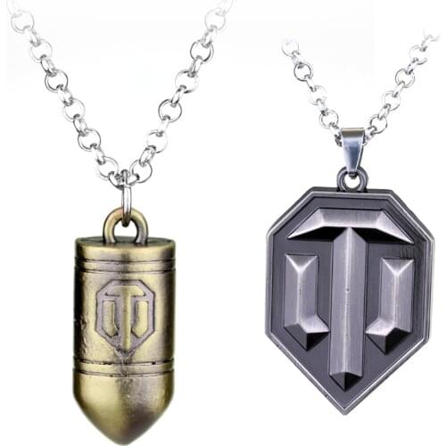 Hot Game World of Tanks Metal Necklace WOT Bullet Chain Choker Necklace Alloy Charm Pendant Cosplay Accessories Jewelry Gifts