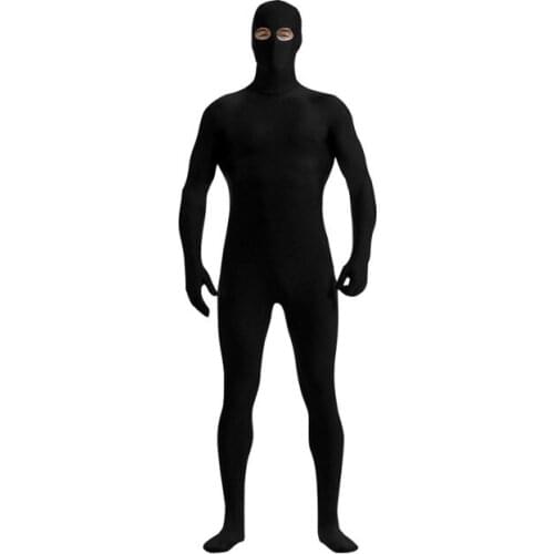 LZCMsoft Mens Spandex Zentai Suit Eyes Hole Nylon Lycra Halloween Cosplay Second Skin Bodysuits Adult Zentai Costumes Open Eyes