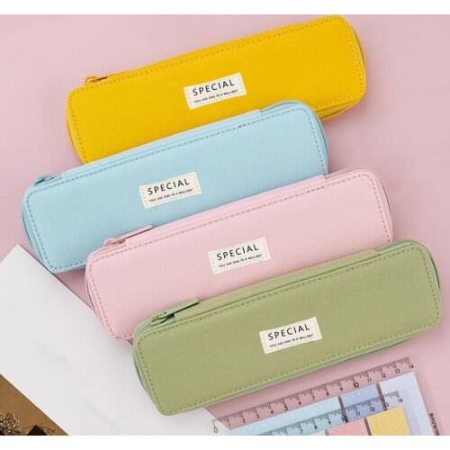Kawaii Creative Polyester Pencil Case High Capacity Pen Bags Cute Letter Pencil Bag School Supplies Korean Stationery