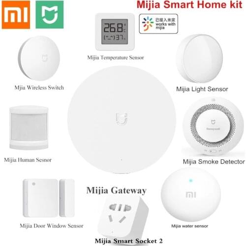 Xiaomi Smart Home Kit Mijia Gateway 3 Door Window Human Body Sensor Temperature Humidity Sensor Wireless Switch Water Sensor