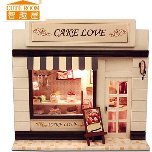 Doll House Miniature Wooden Furniture Kit, European Shop, Childrens Toys, New Year, Christmas, Birthday Gifts, House Diary P230
