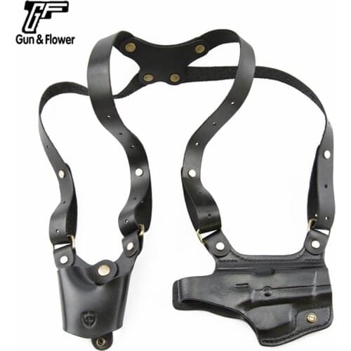 Gun&Flower Shoulder Holster with Handcuff Case Glock 19/23/32 Pistol Holder Pouch