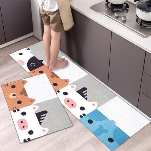 Fashionable Simple Nordic StyleWaterproof Kitchen Floor Mat Household Carpet Long Strip Door Mat Modern Home Decor