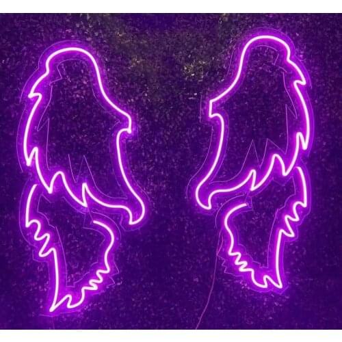 Custom Waterproof Flex Wedding Neon Sign ANGEL WINGS Handcrafted Love Neon For Shop Logo Club Nightclub Game Room Wall Decor