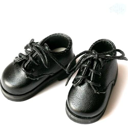 BJD doll shoes are suitable for 1/4 1/6 plus Obll fashion classic black oblong toe strap small leather shoes doll accessories