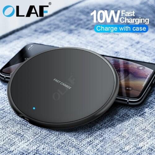 OLAF 10w Qi Wireless Charger for Samsung Note 9 S8 S9 S10 Plus Fast Charging Pad for iPhone 11 X 8 Plus XR USB Phone Charger Pad