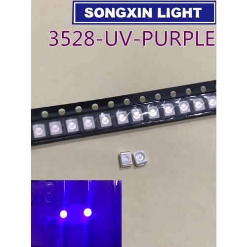 Wholesale 2000pcs 1210 3528 SMD SMT PLCC-2 Purple UV POWER TOP 2500 MCD Ultra Bright LED New Free shipping