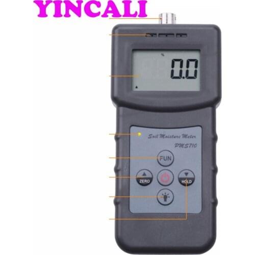 High Quality Portable Soil Moisture Meter PMS710 Cement Coal Moisture Tester 4 digitals LCD Display with 280mm Needle