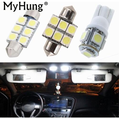 6pcs 12V LED interior light kit package For KIA Sorento 2009 2010 2011 2012 Dome Light Rear Trunk Vanity Mirror light Lamp Bulbs