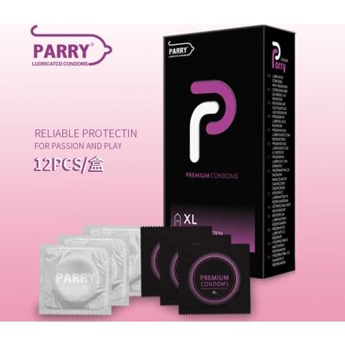 PARRY CONDOMS 12PCS Ultra Thin Lengthen To 200mm Widened To 56mm High Quality Natural Latex Condom XXL