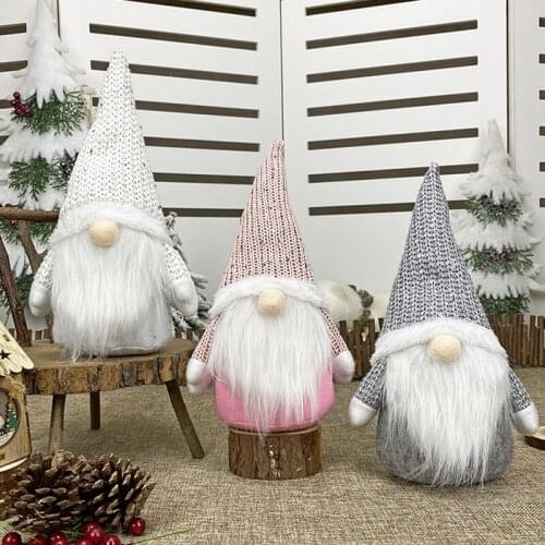 Christmas Dolls Faceless Gnome Santa Elderly Window Decorations Xmas Tree Hanging Ornament Nordic Style Home Pendant Party Gifts