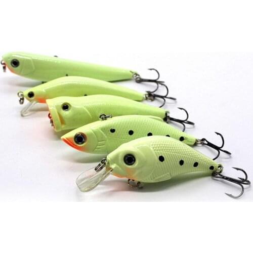 Night Glow Fishing Lure Luminous Fake Hard Bait Tackle Tool with Treble Hook
