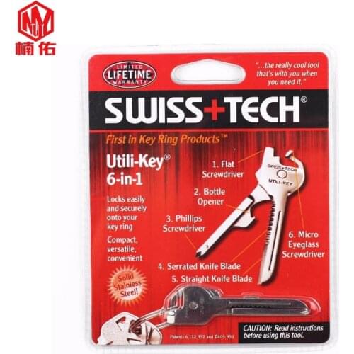 Stainless Steel 6 in 1 Key Foldable Multifunctional Keychain Portable Tool EDC Screwdriver Bottle Opener