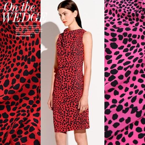Leopard print natural silk fabric 16 mm crepe de chine silk fabric meter shirt dress fabric wholesale silk cloth
