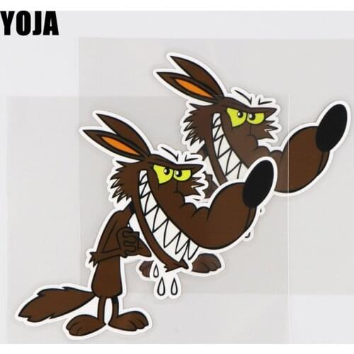 YOJA 12.5X10.8CM Modern Cartoon Hungry Wolf Vinyl Decal Waterproof Car Sticker Funny Animal 19A-0203