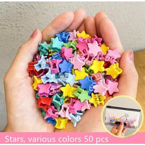 50pcs Mixed Color Hair Clips Grip Claw Barrettes Mini Clamps Jaw Hairpin Headdress Hair Styling Accessories Tools