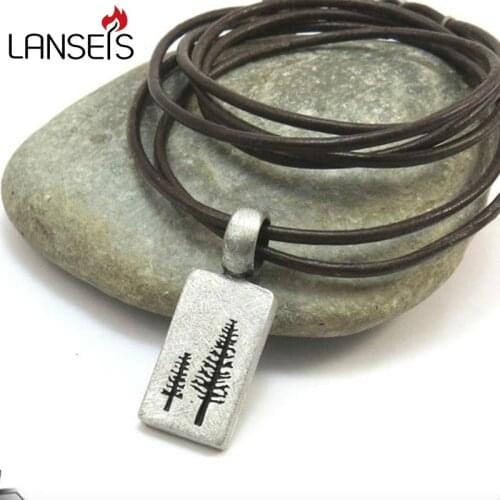 1pcs fashion Nature Jewelry Pine Tree men Necklace punk Modern Tree Pendant handmade jewelry