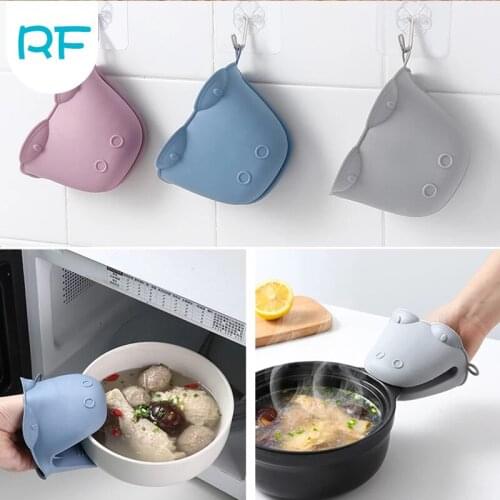 1Pcs Silicone Oven Gloves 3 Colors Heat Insulated Finger Gloves Cooking Microwave Non-slip Gripper Pot Holder Kitchen Baking Too