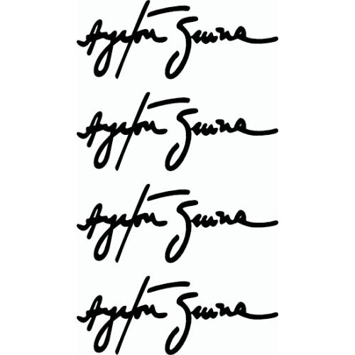 10.7*4.2cm 4 Pcs/ Lot Ayrton Senna Signature Car Sticker Driven To Perfection Slanted Car Decal Car Styling Car Stickers