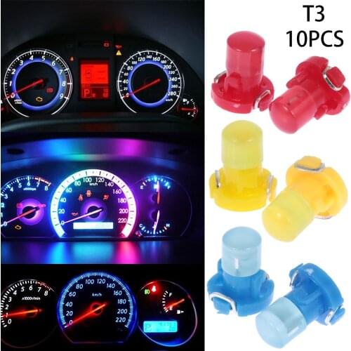 10Pcs/Lot 12V T3 Dash Indicator Light Panel Bulb COB Wedge LED Instrument Dashboard Lamp