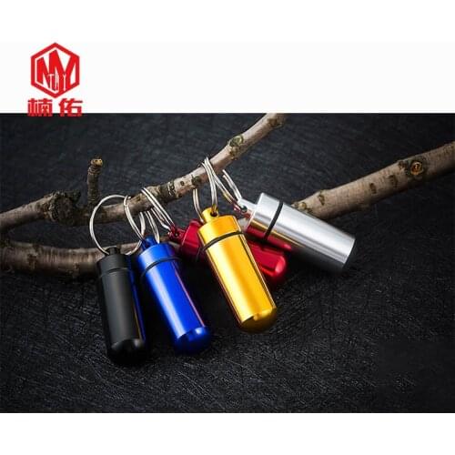 2PC Aluminum Alloy Waterproof Warehouse Storage EDC Survival Equipment Small Medicine Bottle First Aid Container