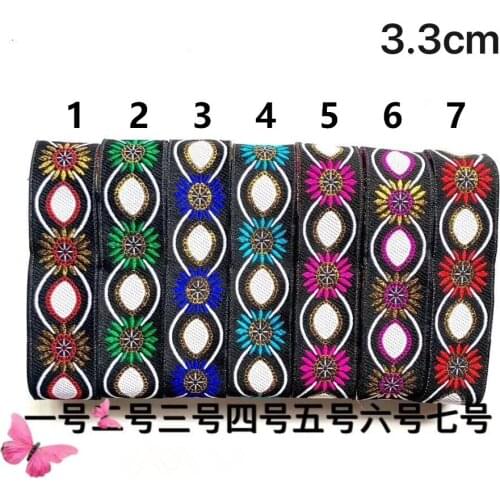3.3cm 7.5yard/pcs ethnic style folk style nation style jacquard ribbon,garment ribbon,shoes ribbon,bag ribbon,QC0706A