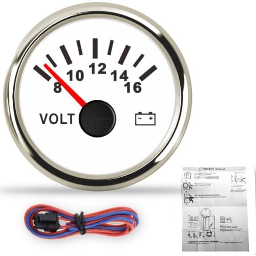 52 mm Marine Voltmeter Volt Meter Gauge 8-16 Volts For Car Motorcycle Red Backlight 12V 24V fit for BMW e60 For Audi A4