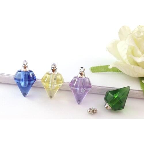 8PCS Crystal vial pendant Miniature Perfume bottle charms name on rice art Essential oil charms