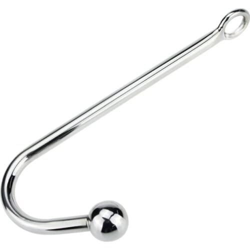 30*250mm Stainless Steel Anal Hook Metal Butt Plug with Ball Anal Plug Anal Dilator Gay Sex Toys for Men and Women Adult Games