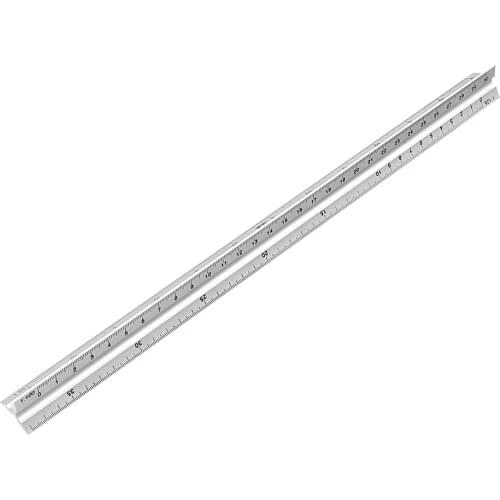 Architect Engineer Technical Ruler Aluminum Alloy 30cm Drawing Ruler Triangle Scale Gauging Tool Measuring Tools