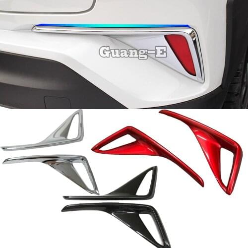 Car Sticker ABS Chrome/Carbon Fiber Trim Back Tail Rear Fog Light Lamp Frame Part 2pcs For TOYOTA C-HR CHR 2017 2018 2019 2020