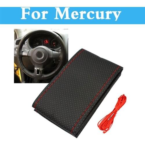 Car Styling Diy Car Steering Wheel Cover Hand-Stitched Leather Auto Interior For Mercury Marquis Mariner Milan Montego Grand