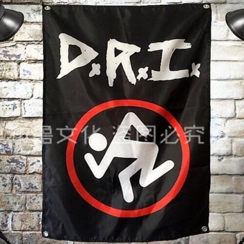 "DRI D.R.I" Large Rock Flag Banners Four-Hole Wall Hanging Painting Bedroom Studio Party Music Festival Background Decoration