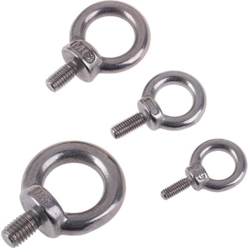 1pc M4 M5 M6 M8 Eye Bolt Stainless Steel Marine Lifting Eye Bolt Ring Screw Loop Hole for Cable Rope Lifting