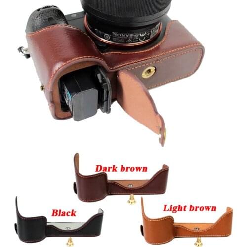 Genuine Leather Camera case Half Bag for For Sony ILCE-7M2 A7 Mark II A7R II Real leather High Quality Protect case