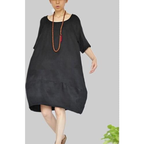 Design Women Loose Cupro Dress Copper Ammonia Dress 190423