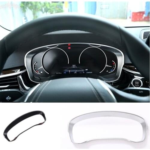 For BMW 5 Series G30 G38 528 530li etc 2017 18 ABS Chrome Carbon Style Car Instrument Desk Dashboard Frame Sticker Car styling